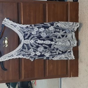 YouAreNotAlone, size M, Navy Blue & White